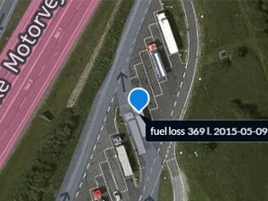 fuel theft identification print screen from framelogic solution