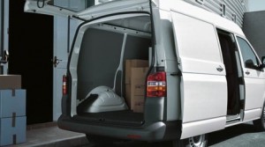 White van for parcels deliveries