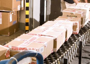 packages on a distribution center